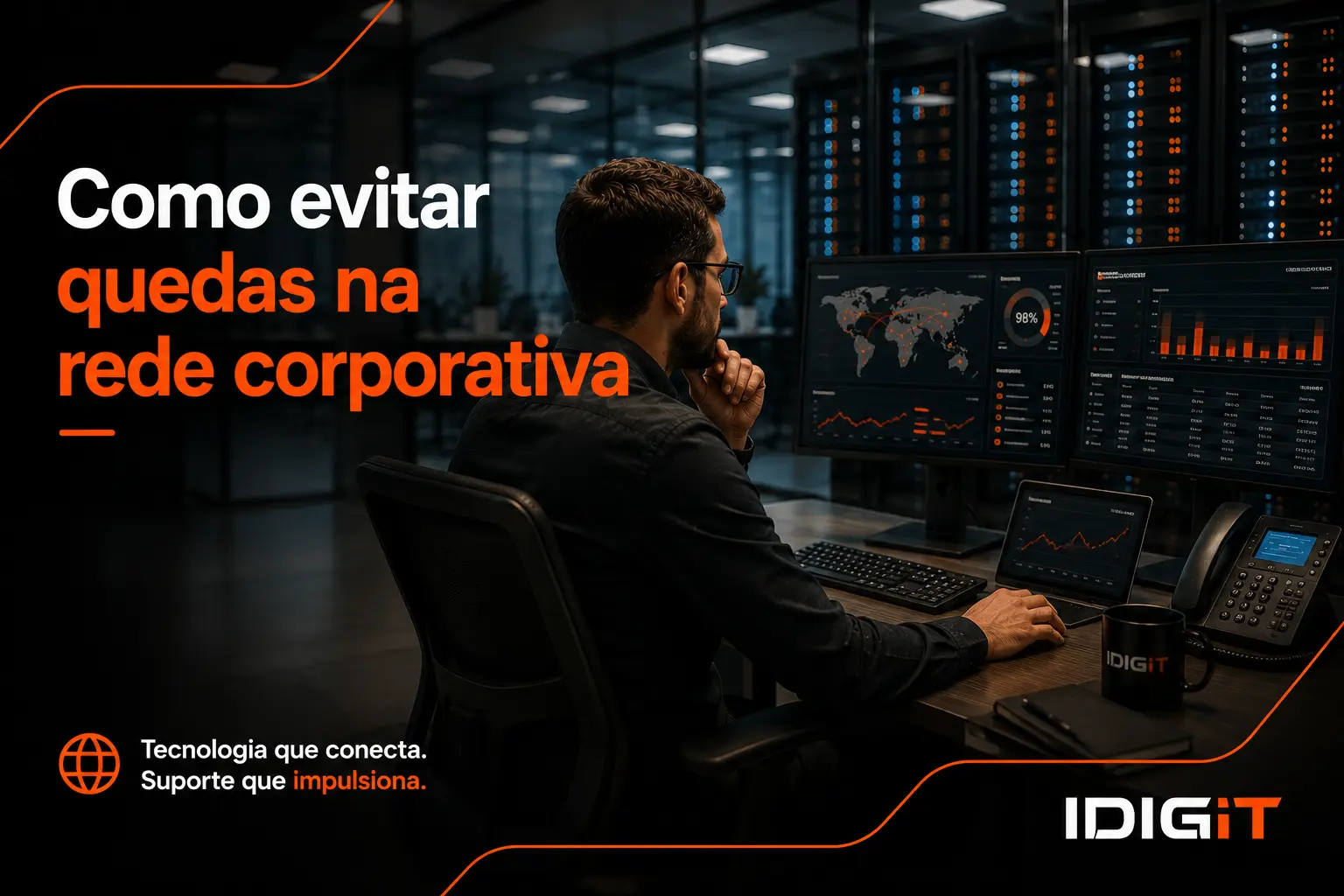 Imagem de destaque do artigo Como evitar quedas na rede corporativa e manter sua empresa conectada