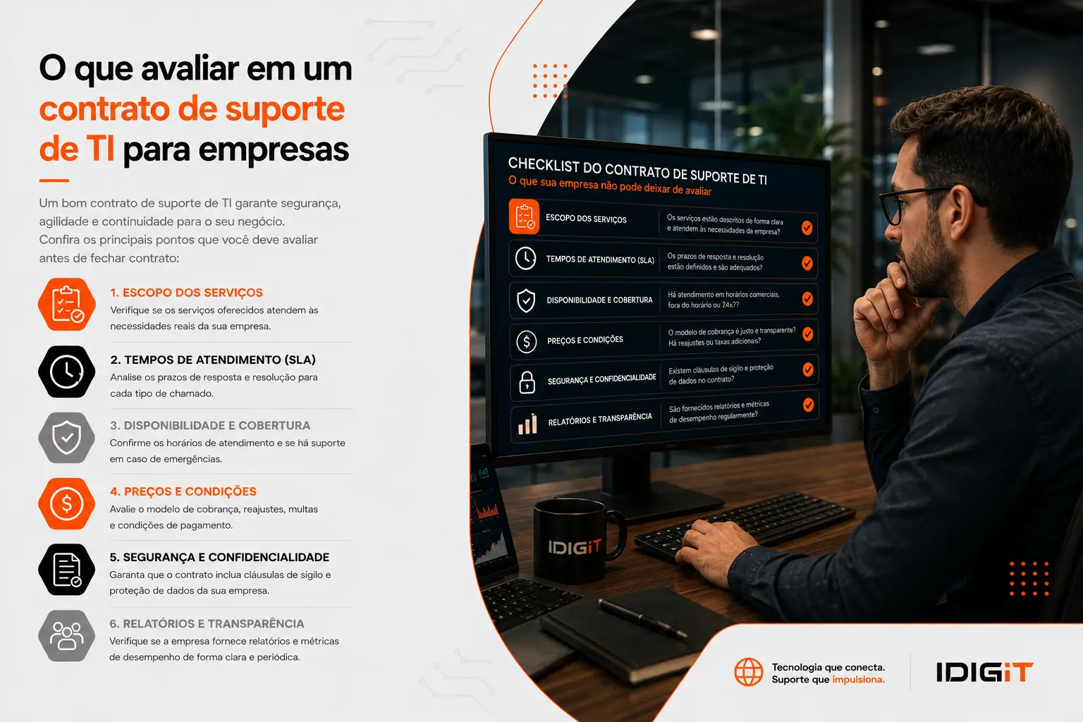 Imagem de destaque do artigo O que avaliar em um contrato de suporte de TI para empresas